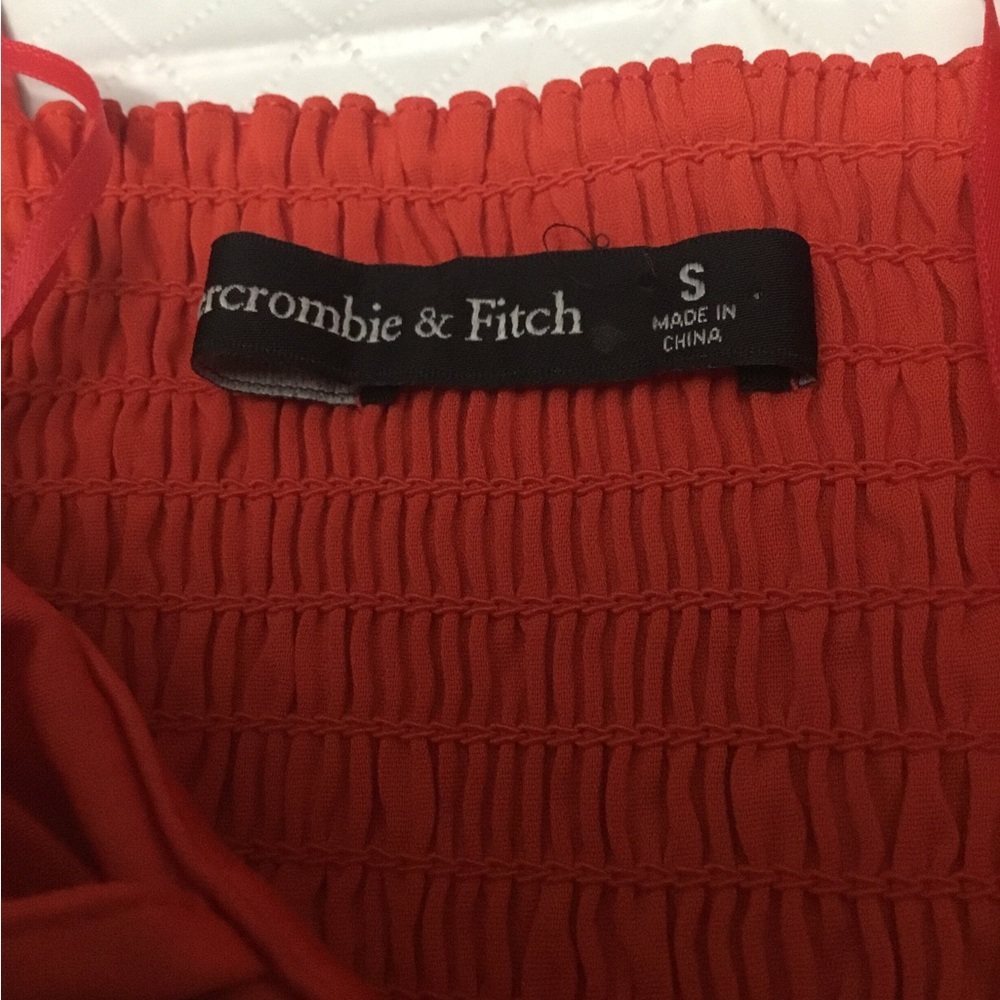 Abercrombie & Fitch Red Ruched Spaghetti-Strap Maxi Dress - Picture 7 of 16